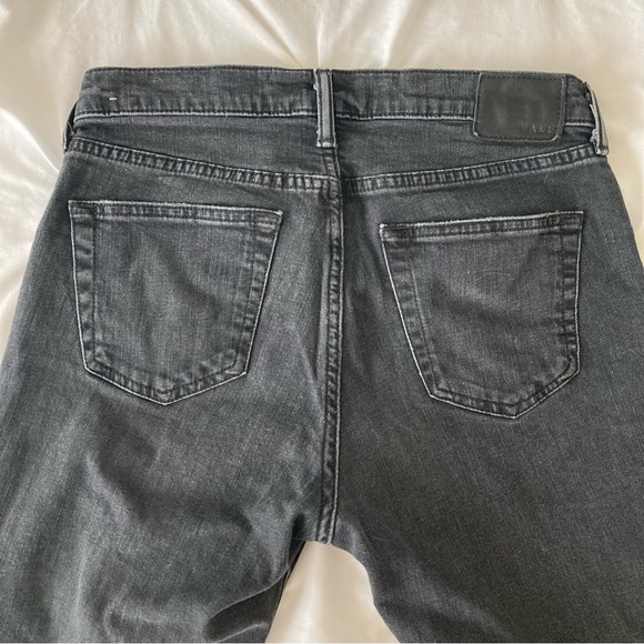 Abercrombie & Fitch Kennan Straight 30x32 black distressed raw hem stretch jeans - Picture 9 of 10